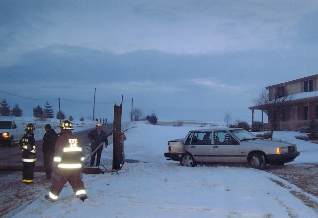 Car versus phone pole, Meetinghouse Road north of Elam Road... 2/4/05