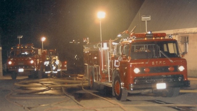 Engine 4-9-2 ('79 Ford) & Engine 4-9-1 ('89 Ford) at a barn fire, early 1990's