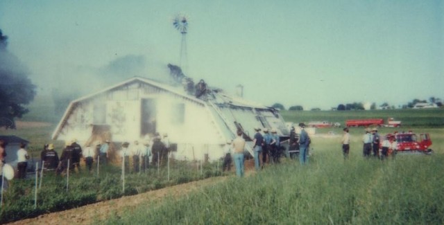 Barn Fire, Red Hill Road, Circa 1984
(Honey Brook Fire Co. Photo)