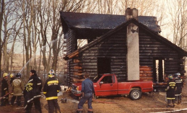 Assisting Honey Brook at a house fire... King Road, Early 1994 (Honey Brook Fire Co. Photo)