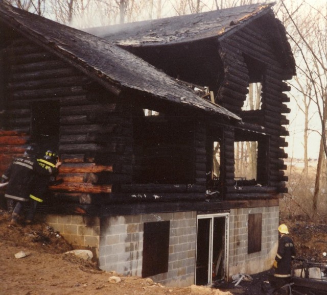 Assisting Honey Brook at a house fire... King Road, Early 1994 (Honey Brook Fire Co. Photo)