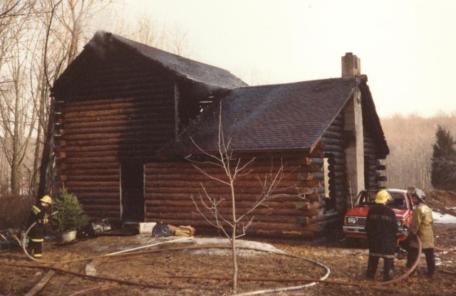 Assisting Honey Brook at a house fire... King Road, Early 1994 (Honey Brook Fire Co. Photo)