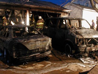 Assisting Gap on a garage fire on Limeville Road, 3/10/06 (Photo Courtesy Chris Kennedy,Gap FC)