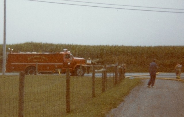 Tanker 4-9 at a tanker shuttle training, Cains Road west of Mt. Vernon, 1993