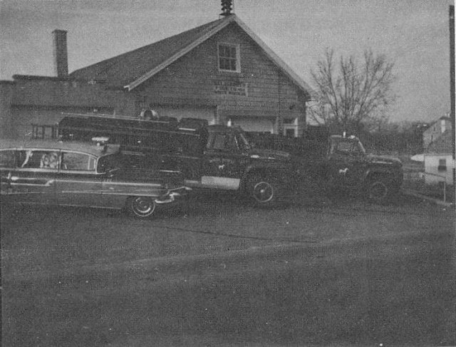 The company in 1968. Late 1950's Cadillac (our 2nd ambulance), 1967 Ford Pumper, 1961 Ford Tanker 