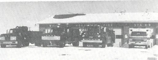 The Company in 1983. L to R: 1961 Ford Tanker, 1967 Ford/Bean Engine, 1979 Ford/Bean Engine, 1982 Ford/ Road Rescue Ambulance