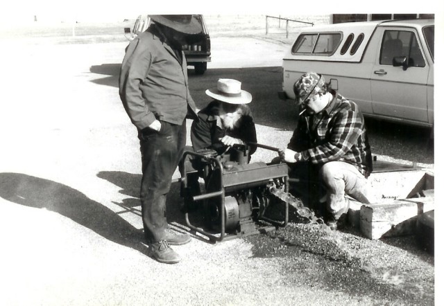 Testing the portable pump in 1985