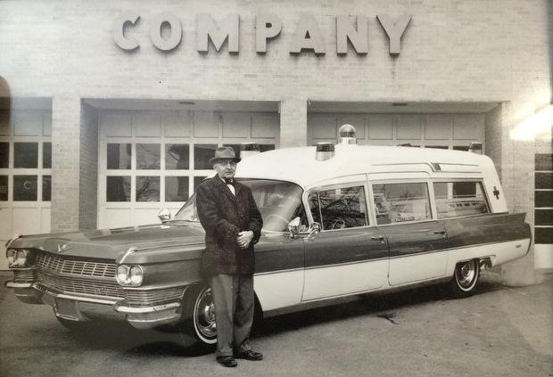 Our 1964 Cadillac ambulance when it was in service at New Holland. New Holland sold it to us in 1970. (Photo courtesy of Harold Connor)