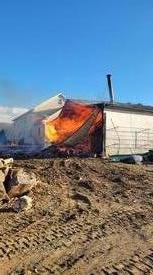 Garage fire before Fire Company arrival. Photo credit Tim Zook